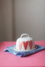 Load image into Gallery viewer, Heart Illustrated Cloche Butter Dish
