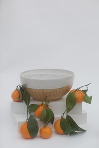 Large Serving Bowl - Orange Carved