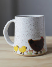 Load image into Gallery viewer, Chicken &amp; Two Chicks Illustrated Mug

