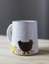 Load image into Gallery viewer, Chicken &amp; Two Chicks Illustrated Mug
