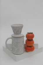 Load image into Gallery viewer, Carved Rainbows Clay Pourover Set (2PC)
