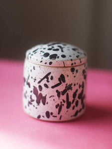 Lidded Dalmation Jar