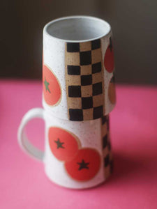 Tomato Girl Checkboard Mug