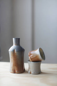 Soda Fired Sake Set - Bottle & 2 cups